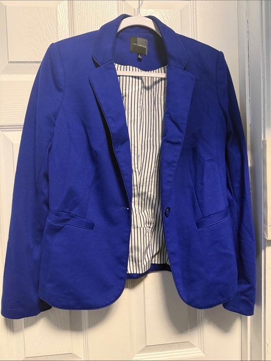 The Limited Tops - The Limited Royal Blue Blazer with Striped Lining